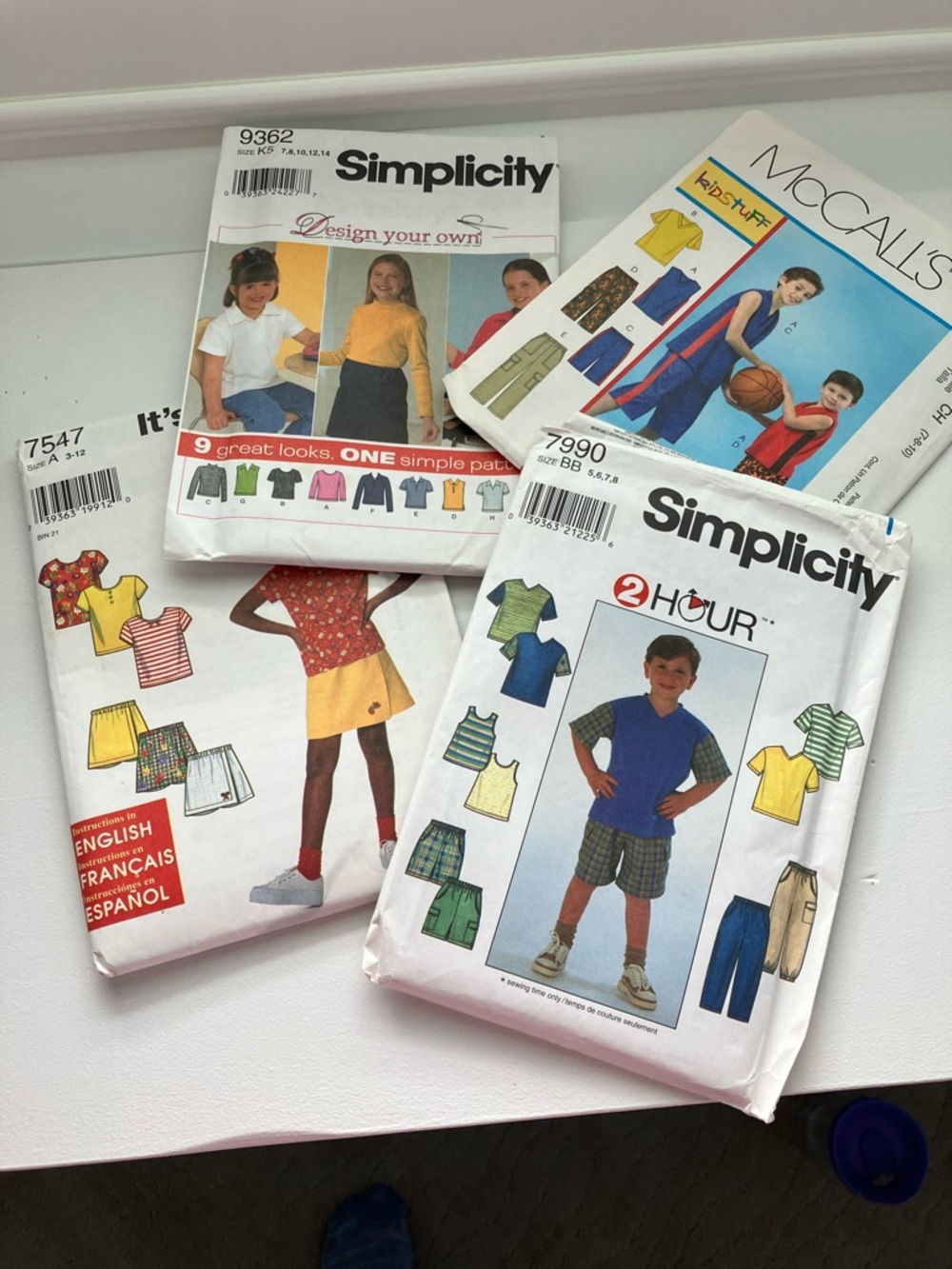 Four McCall's & Simplicity Kids Sewing Pattern Bundle - UNCUT Sizes 3-14